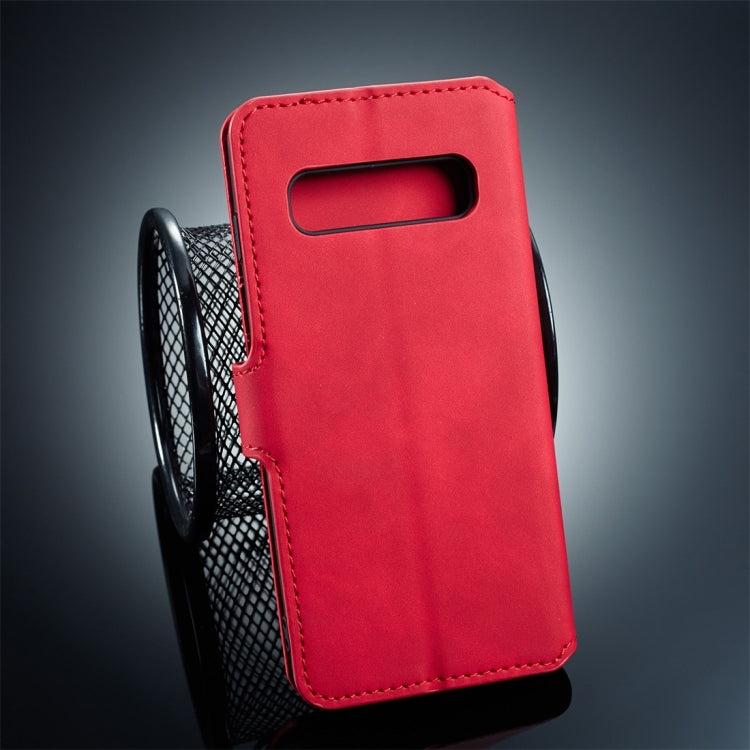 DG.MING Retro Oil Side Horizontal Flip Case for Galaxy S10, with Holder & Card Slots & Wallet
