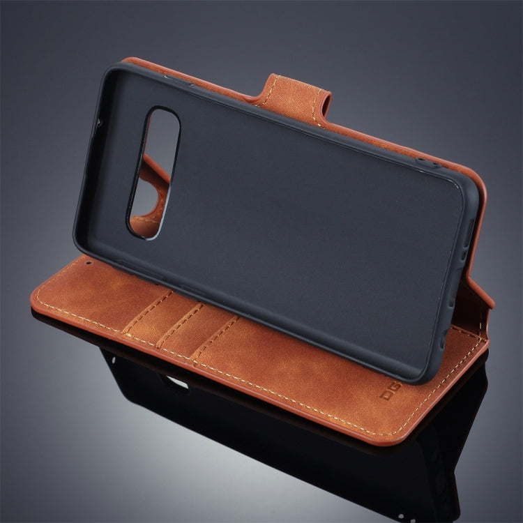 DG.MING Retro Oil Side Horizontal Flip Case for Galaxy S10, with Holder & Card Slots & Wallet