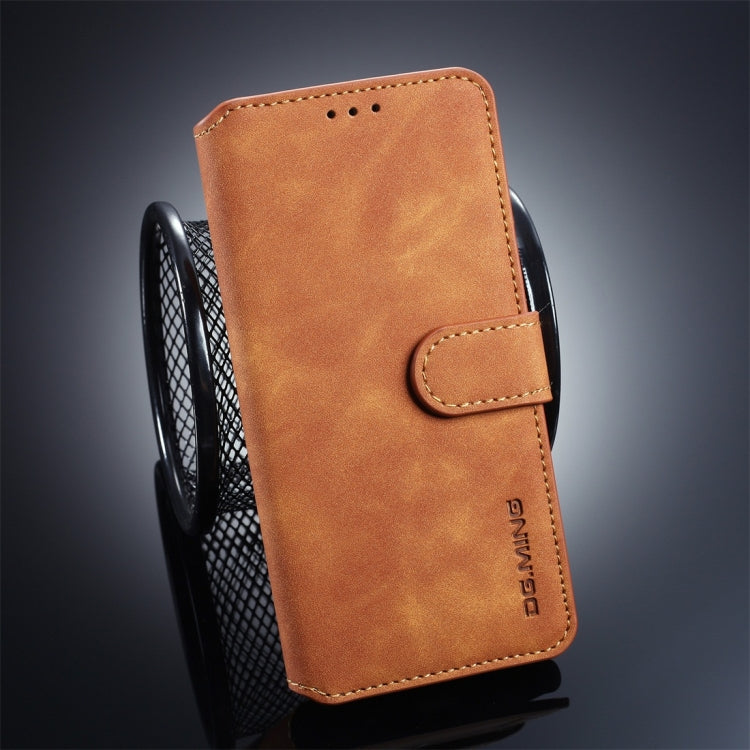 DG.MING Retro Oil Side Horizontal Flip Case for Galaxy S10, with Holder & Card Slots & Wallet