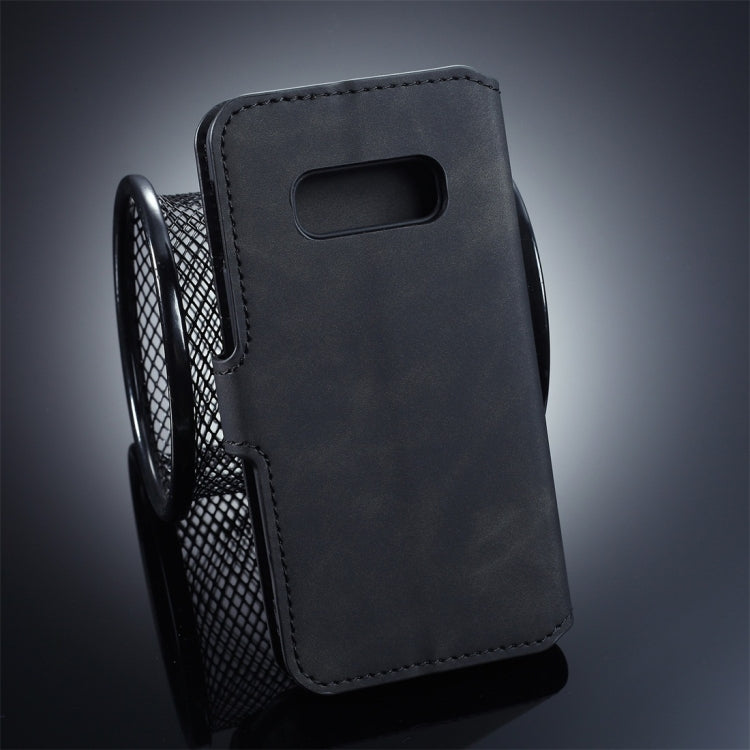 DG.MING Retro Oil Side Horizontal Flip Case for Galaxy S10 E, with Holder & Card Slots & Wallet