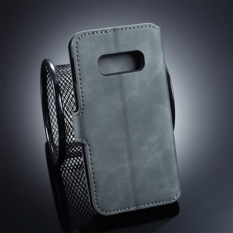 DG.MING Retro Oil Side Horizontal Flip Case for Galaxy S10 E, with Holder & Card Slots & Wallet