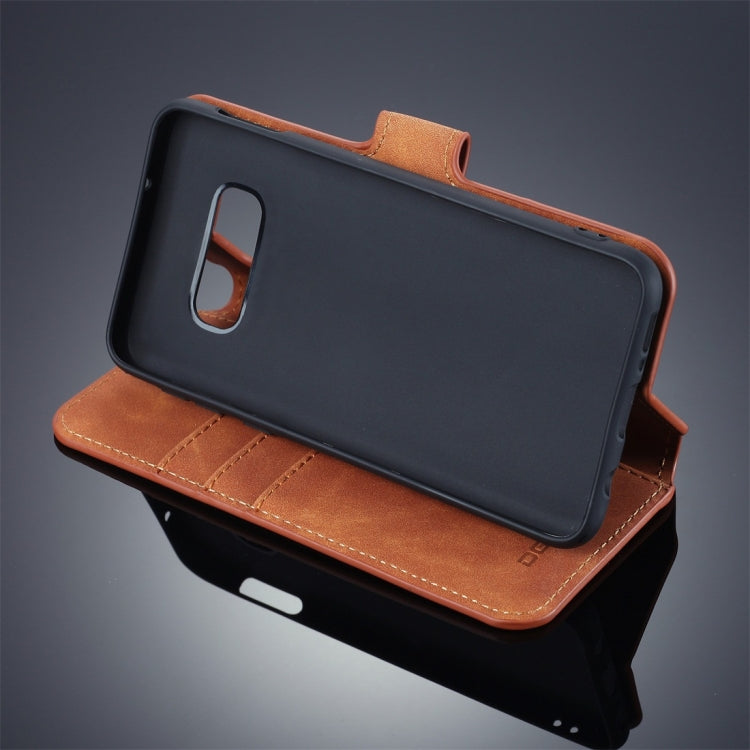 DG.MING Retro Oil Side Horizontal Flip Case for Galaxy S10 E, with Holder & Card Slots & Wallet