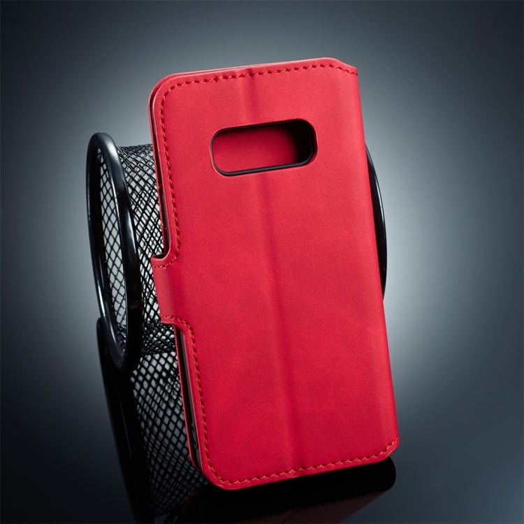 DG.MING Retro Oil Side Horizontal Flip Case for Galaxy S10 E, with Holder & Card Slots & Wallet