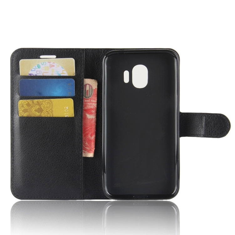 For Galaxy J2 Pro (2018) Litchi Texture Horizontal Flip Leather Case with Holder & Wallet & Card Slots