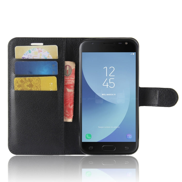 For Galaxy J2 Pro (2018) Litchi Texture Horizontal Flip Leather Case with Holder & Wallet & Card Slots