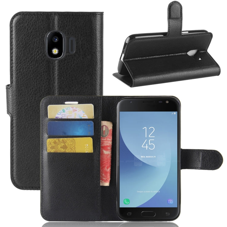 For Galaxy J2 Pro (2018) Litchi Texture Horizontal Flip Leather Case with Holder & Wallet & Card Slots