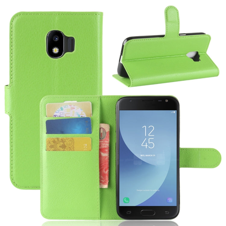 For Galaxy J2 Pro (2018) Litchi Texture Horizontal Flip Leather Case with Holder & Wallet & Card Slots