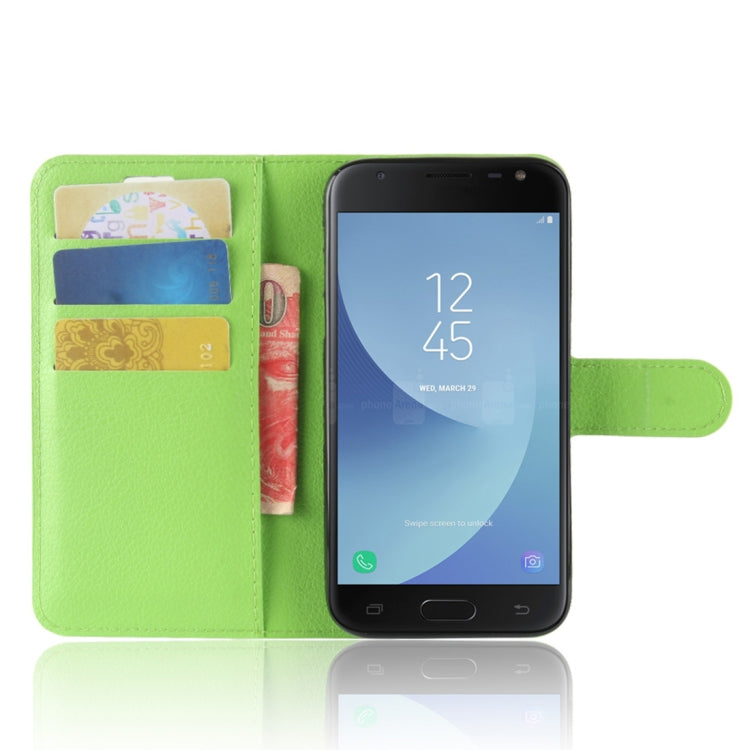 For Galaxy J2 Pro (2018) Litchi Texture Horizontal Flip Leather Case with Holder & Wallet & Card Slots