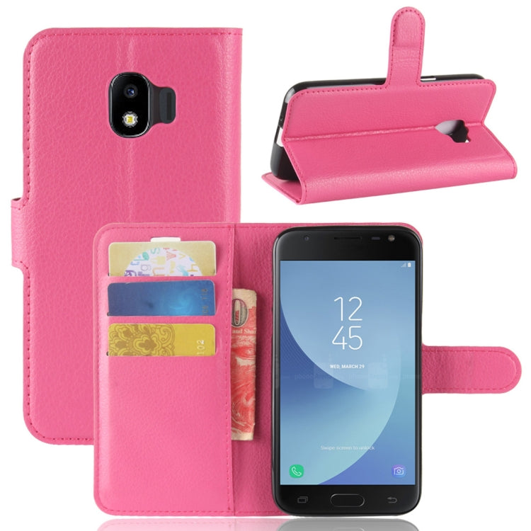 For Galaxy J2 Pro (2018) Litchi Texture Horizontal Flip Leather Case with Holder & Wallet & Card Slots