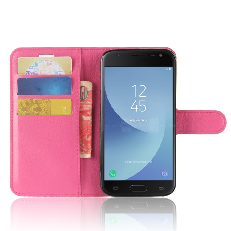 For Galaxy J2 Pro (2018) Litchi Texture Horizontal Flip Leather Case with Holder & Wallet & Card Slots