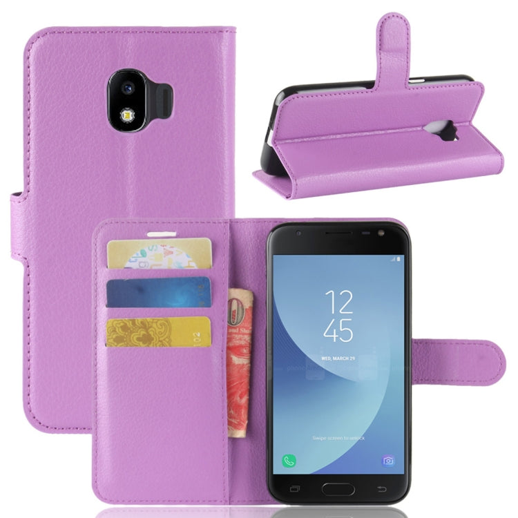 For Galaxy J2 Pro (2018) Litchi Texture Horizontal Flip Leather Case with Holder & Wallet & Card Slots