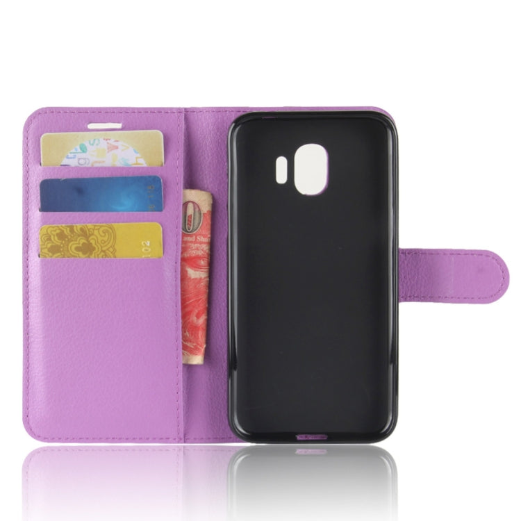For Galaxy J2 Pro (2018) Litchi Texture Horizontal Flip Leather Case with Holder & Wallet & Card Slots