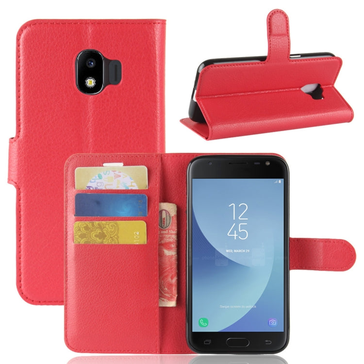 For Galaxy J2 Pro (2018) Litchi Texture Horizontal Flip Leather Case with Holder & Wallet & Card Slots