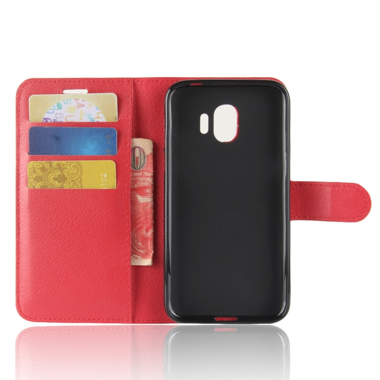 For Galaxy J2 Pro (2018) Litchi Texture Horizontal Flip Leather Case with Holder & Wallet & Card Slots