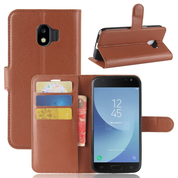 For Galaxy J2 Pro (2018) Litchi Texture Horizontal Flip Leather Case with Holder & Wallet & Card Slots