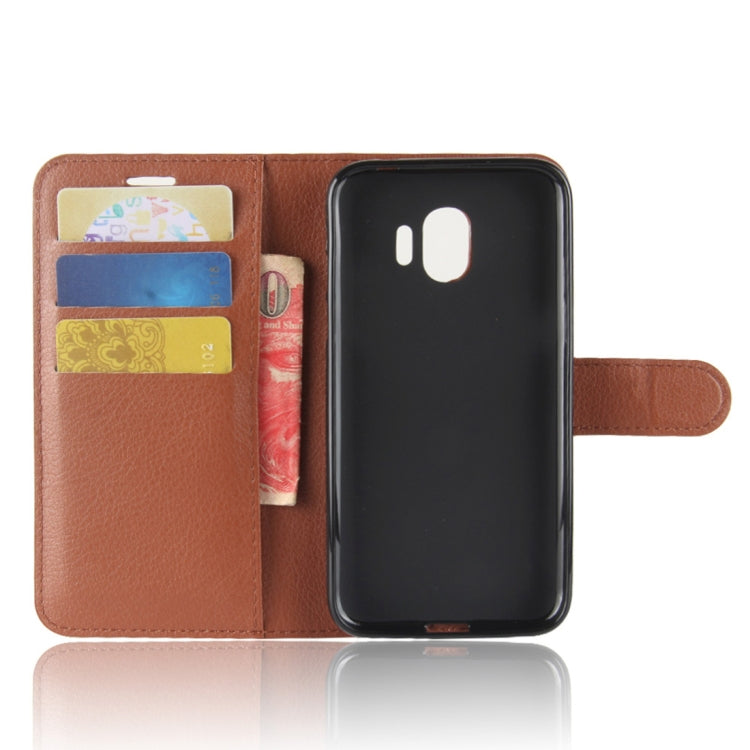 For Galaxy J2 Pro (2018) Litchi Texture Horizontal Flip Leather Case with Holder & Wallet & Card Slots