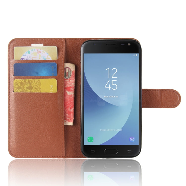 For Galaxy J2 Pro (2018) Litchi Texture Horizontal Flip Leather Case with Holder & Wallet & Card Slots