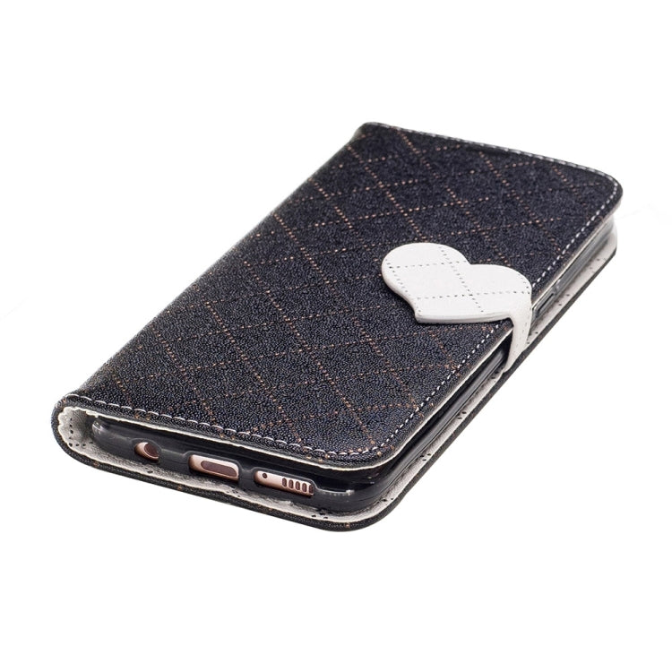 For Galaxy S8 TPU + PU Love Contrast Color Lattice Horizontal Flip Leather Case with Holder & Card Slots & Wallet & Lanyard