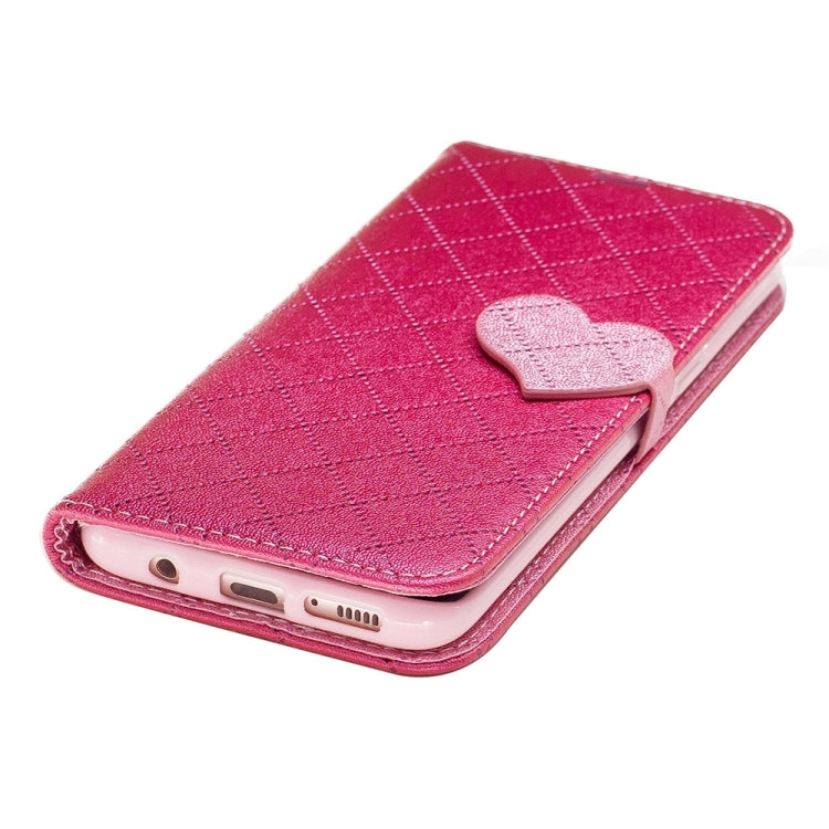 For Galaxy S8 TPU + PU Love Contrast Color Lattice Horizontal Flip Leather Case with Holder & Card Slots & Wallet & Lanyard