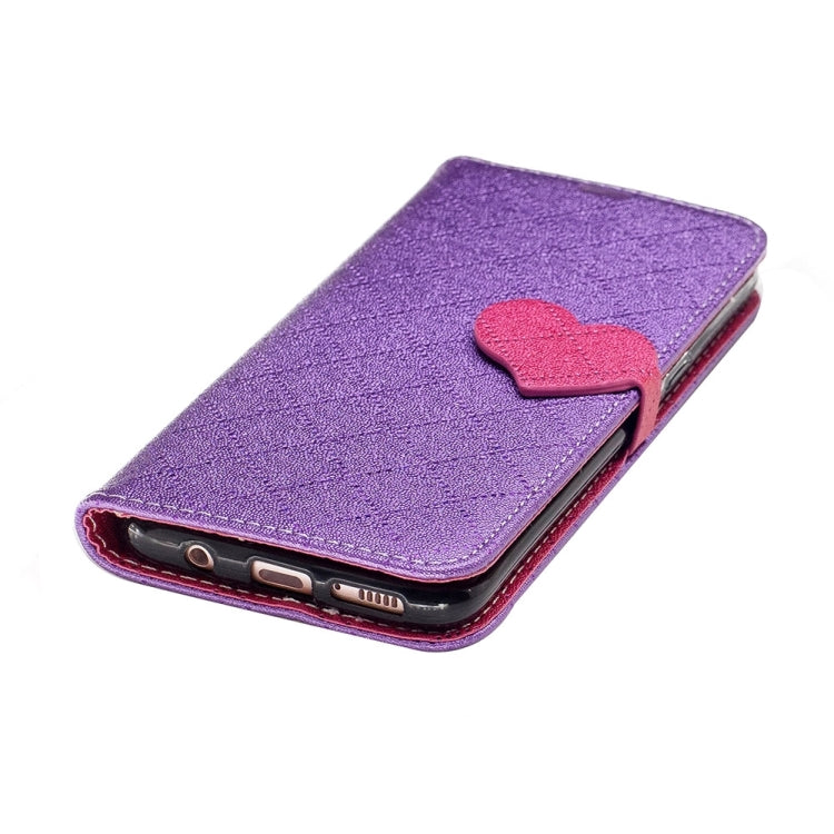 For Galaxy S8 TPU + PU Love Contrast Color Lattice Horizontal Flip Leather Case with Holder & Card Slots & Wallet & Lanyard