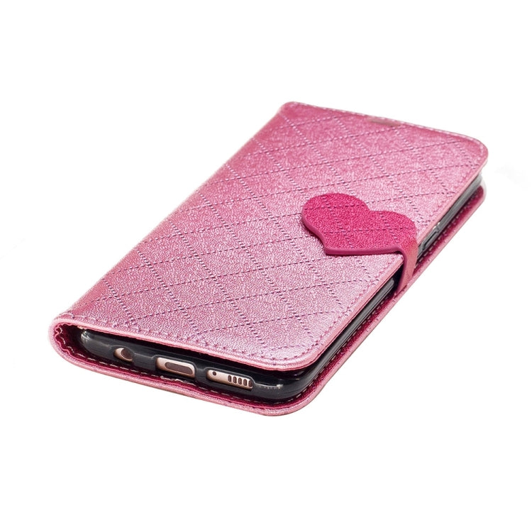 For Galaxy S8 TPU + PU Love Contrast Color Lattice Horizontal Flip Leather Case with Holder & Card Slots & Wallet & Lanyard