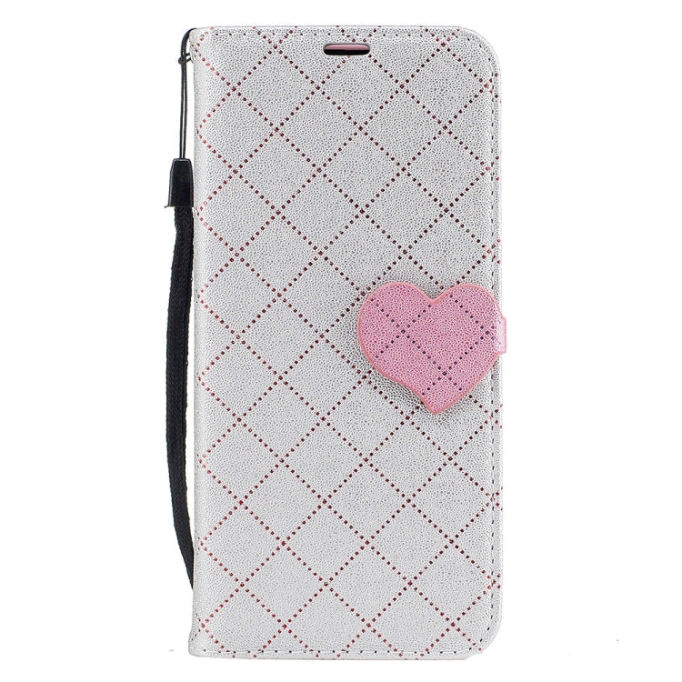 For Galaxy S8 TPU + PU Love Contrast Color Lattice Horizontal Flip Leather Case with Holder & Card Slots & Wallet & Lanyard