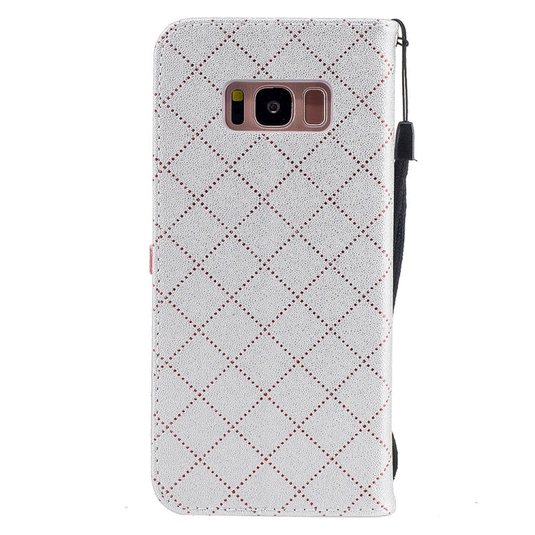 For Galaxy S8 TPU + PU Love Contrast Color Lattice Horizontal Flip Leather Case with Holder & Card Slots & Wallet & Lanyard