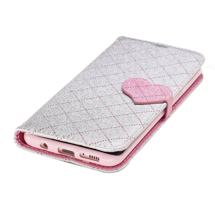 For Galaxy S8 TPU + PU Love Contrast Color Lattice Horizontal Flip Leather Case with Holder & Card Slots & Wallet & Lanyard