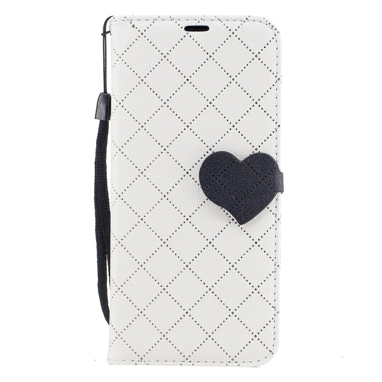 For Galaxy S8 TPU + PU Love Contrast Color Lattice Horizontal Flip Leather Case with Holder & Card Slots & Wallet & Lanyard