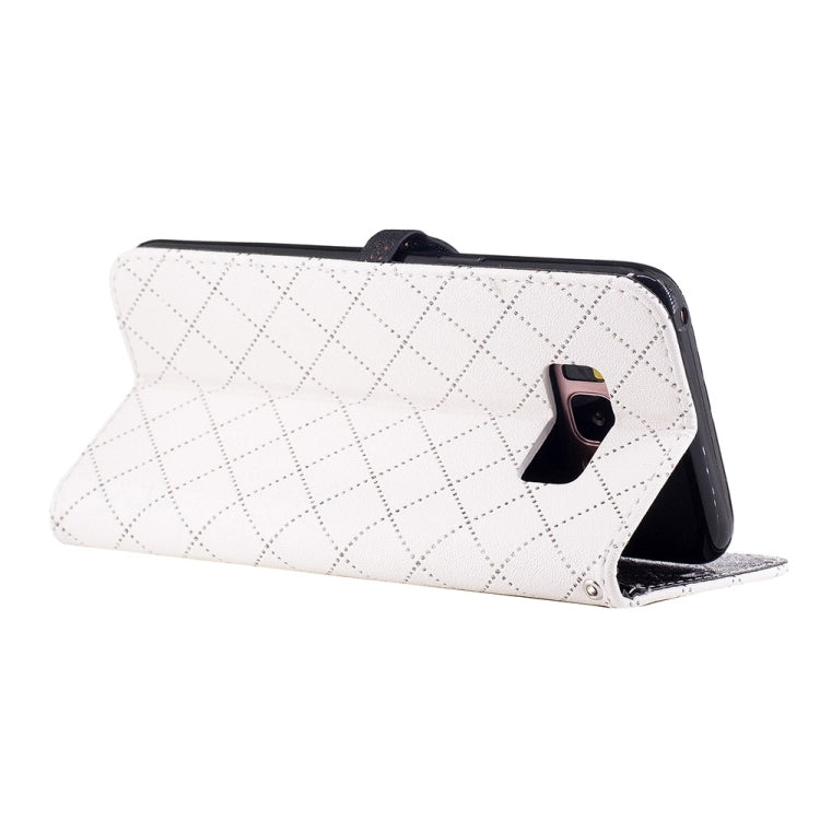For Galaxy S8 TPU + PU Love Contrast Color Lattice Horizontal Flip Leather Case with Holder & Card Slots & Wallet & Lanyard