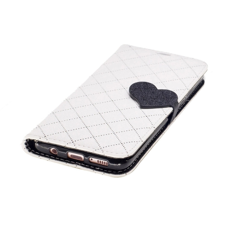 For Galaxy S8 TPU + PU Love Contrast Color Lattice Horizontal Flip Leather Case with Holder & Card Slots & Wallet & Lanyard