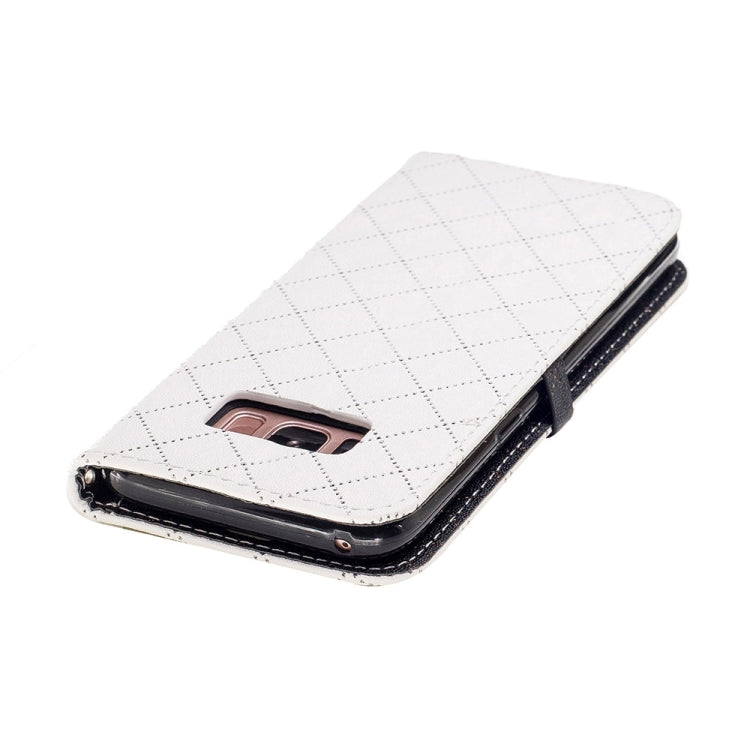 For Galaxy S8 TPU + PU Love Contrast Color Lattice Horizontal Flip Leather Case with Holder & Card Slots & Wallet & Lanyard