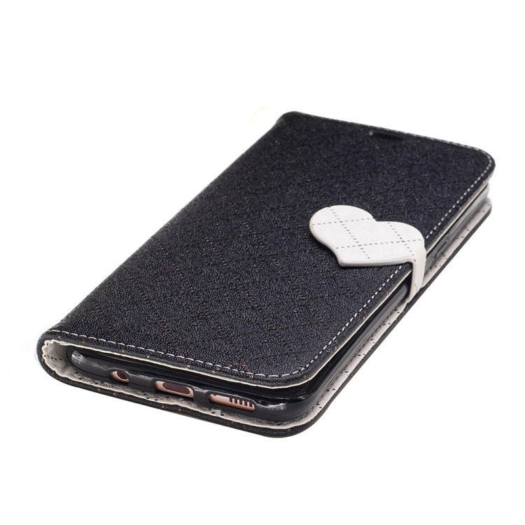 For Galaxy S8 + / G955 TPU + PU Love Contrast Color Lattice Horizontal Flip Leather Case with Holder & Card Slots & Wallet & Lanyard