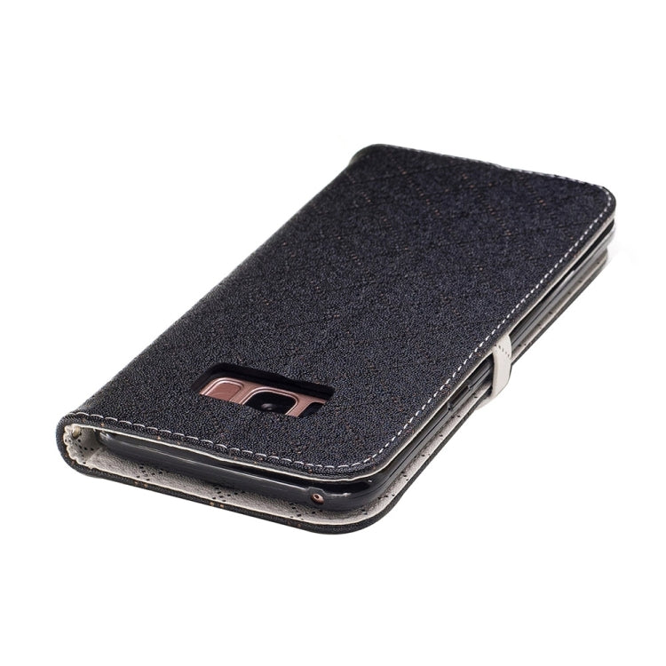 For Galaxy S8 + / G955 TPU + PU Love Contrast Color Lattice Horizontal Flip Leather Case with Holder & Card Slots & Wallet & Lanyard