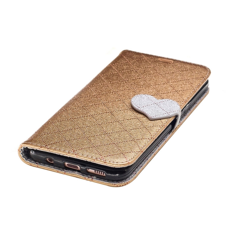For Galaxy S8 + / G955 TPU + PU Love Contrast Color Lattice Horizontal Flip Leather Case with Holder & Card Slots & Wallet & Lanyard