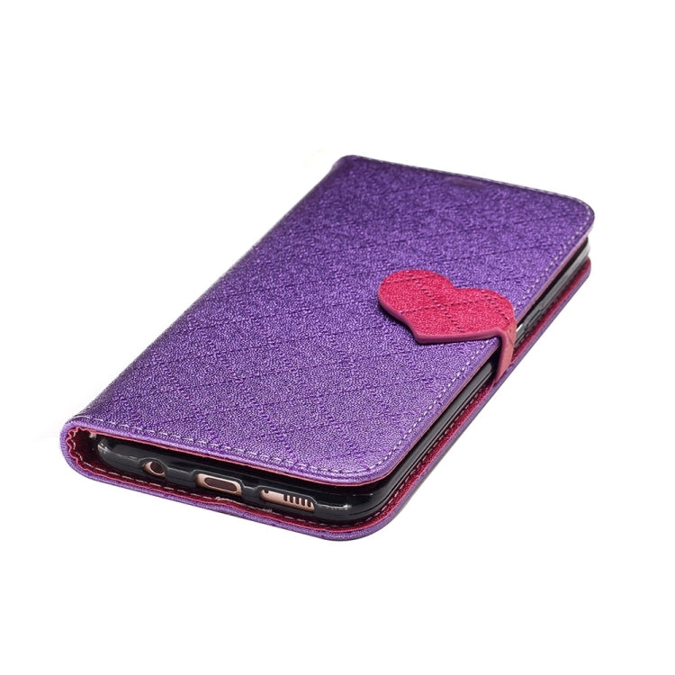 For Galaxy S8 + / G955 TPU + PU Love Contrast Color Lattice Horizontal Flip Leather Case with Holder & Card Slots & Wallet & Lanyard