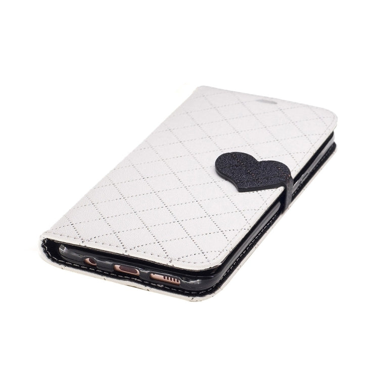 For Galaxy S8 + / G955 TPU + PU Love Contrast Color Lattice Horizontal Flip Leather Case with Holder & Card Slots & Wallet & Lanyard