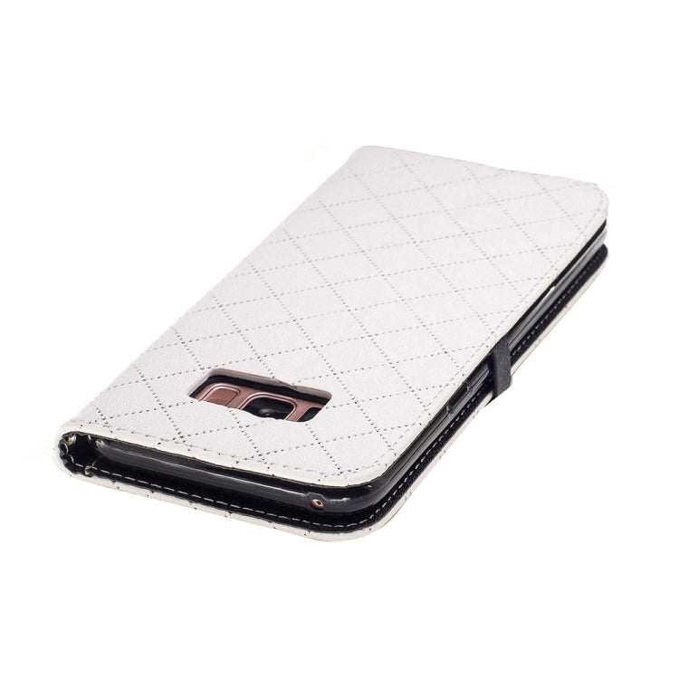 For Galaxy S8 + / G955 TPU + PU Love Contrast Color Lattice Horizontal Flip Leather Case with Holder & Card Slots & Wallet & Lanyard