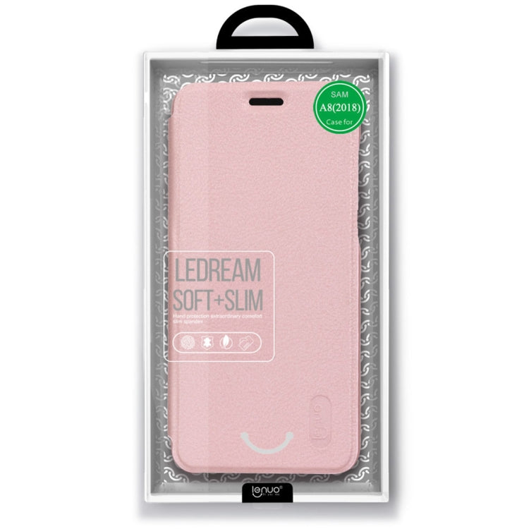 Lenuo Ledream Flip Series for Galaxy A8 (2018) PU + PC Horizontal Flip Leather Case with Card Slots