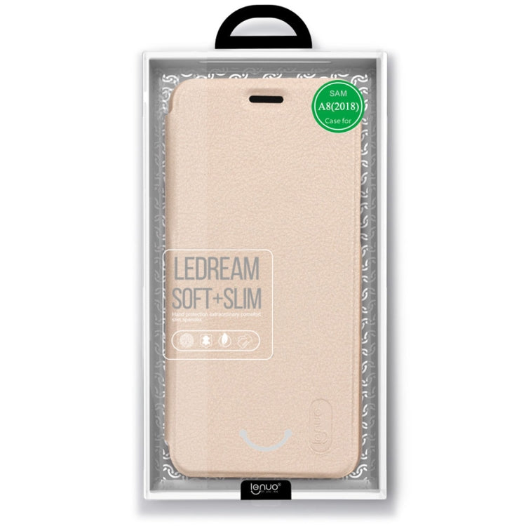 Lenuo Ledream Flip Series for Galaxy A8 (2018) PU + PC Horizontal Flip Leather Case with Card Slots