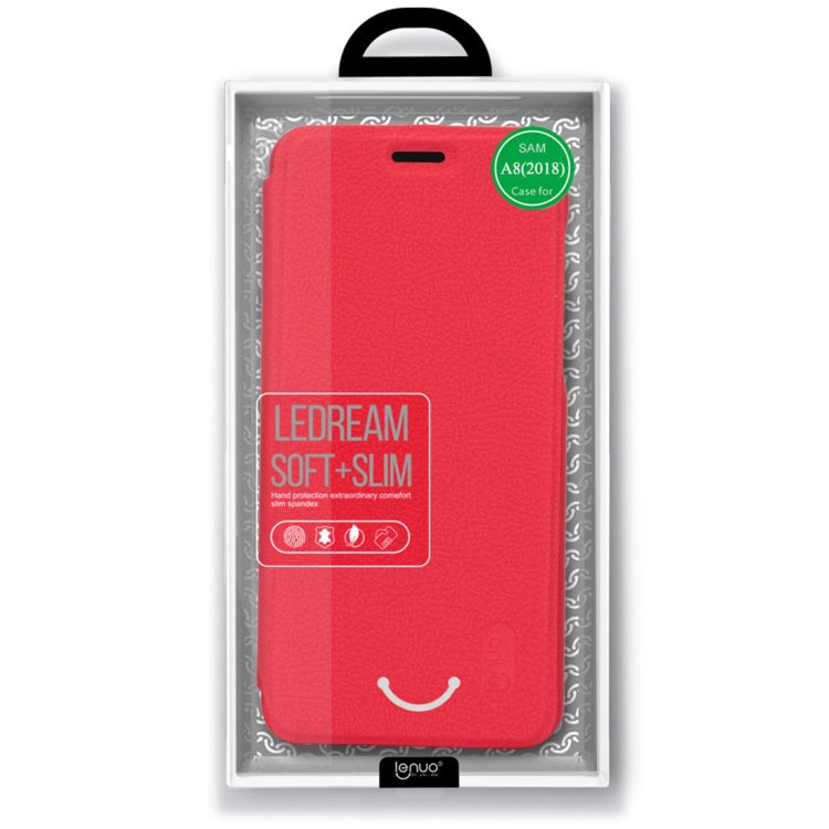 Lenuo Ledream Flip Series for Galaxy A8 (2018) PU + PC Horizontal Flip Leather Case with Card Slots