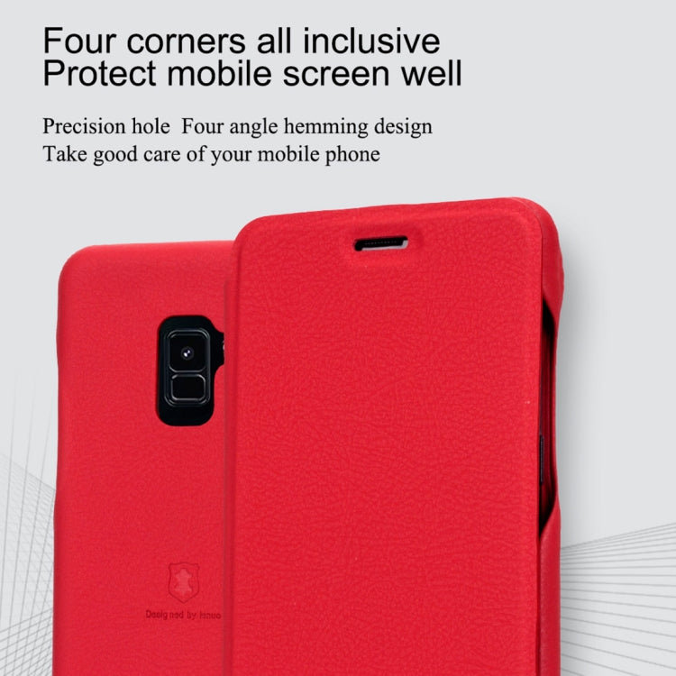 Lenuo Ledream Flip Series for Galaxy A8 (2018) PU + PC Horizontal Flip Leather Case with Card Slots