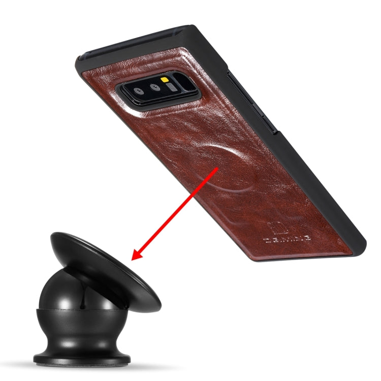 DG.MING for Galaxy Note 8 Genuine Leather Horizontal Flip Detachable Magnetic Protective Case with Holder & Card Slots & Lanyard