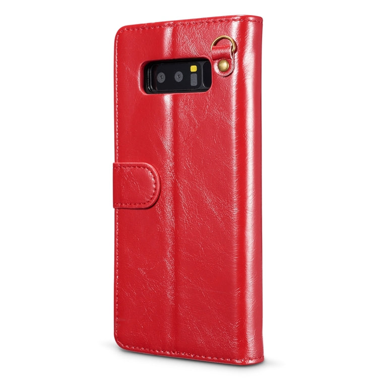 DG.MING for Galaxy Note 8 Genuine Leather Horizontal Flip Detachable Magnetic Protective Case with Holder & Card Slots & Lanyard