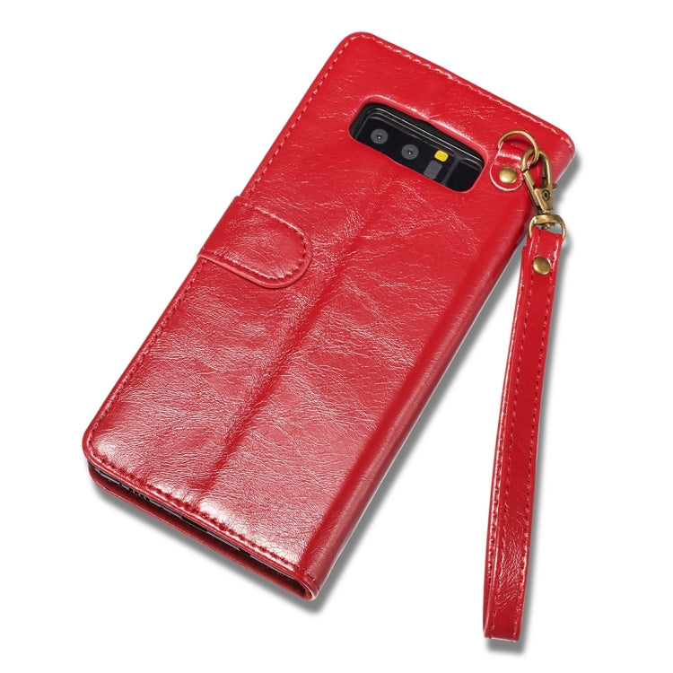 DG.MING for Galaxy Note 8 Genuine Leather Horizontal Flip Detachable Magnetic Protective Case with Holder & Card Slots & Lanyard