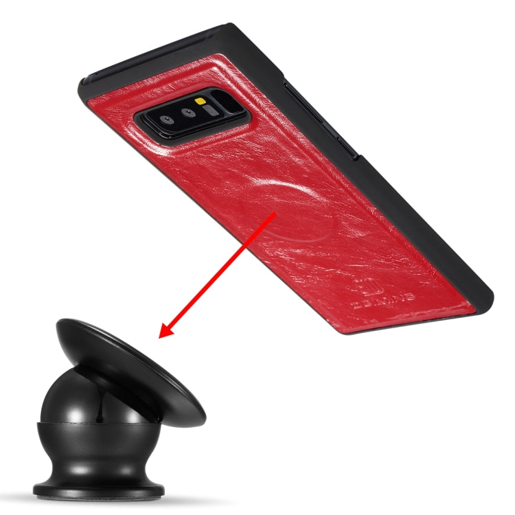DG.MING for Galaxy Note 8 Genuine Leather Horizontal Flip Detachable Magnetic Protective Case with Holder & Card Slots & Lanyard