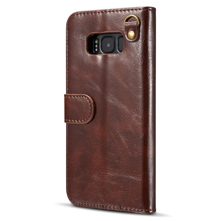 DG.MING for Galaxy S8 Genuine Leather Horizontal Flip Detachable Magnetic Protective Case with Holder & Card Slots & Lanyard