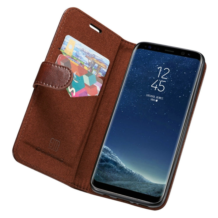 DG.MING for Galaxy S8 Genuine Leather Horizontal Flip Detachable Magnetic Protective Case with Holder & Card Slots & Lanyard