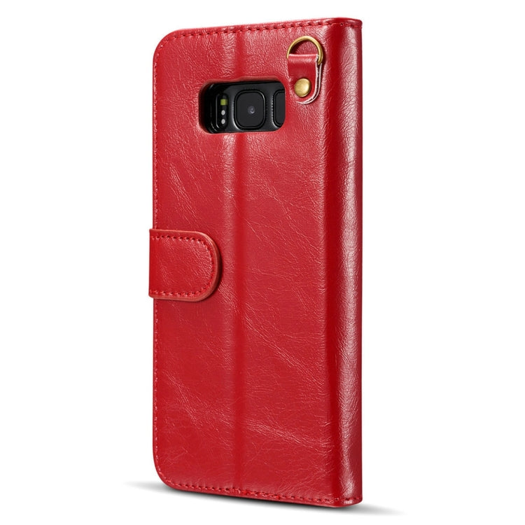 DG.MING for Galaxy S8 Genuine Leather Horizontal Flip Detachable Magnetic Protective Case with Holder & Card Slots & Lanyard