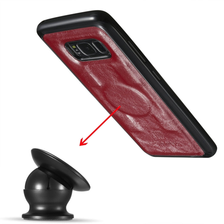 DG.MING for Galaxy S8 Genuine Leather Horizontal Flip Detachable Magnetic Protective Case with Holder & Card Slots & Lanyard